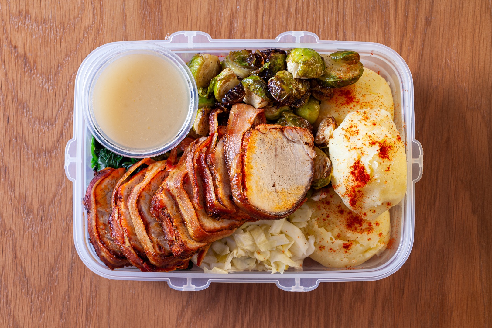 Bacon Wrapped Pork Loin & Granny’s Apple Sauce